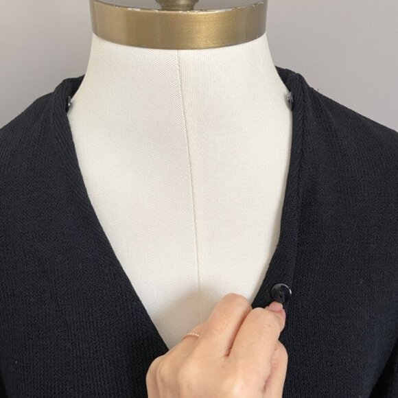 Vintage St John Black Santana Wool Knit Long Cardigan - 10/Medium 🇺🇸 - Picture 5 of 14